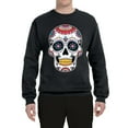 thumbnail image 2 of Wild Bobby Day Of The Dead Sugar Skull Pop Culture Unisex Crewneck Graphic Sweatshirt, Black, Small, 2 of 5