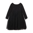 thumbnail image 7 of LittleSpring Toddler Girls Princess Dress Long Sleeve Tutu Dresses Crew Neck Sparkle Solid Black 4T, 7 of 7