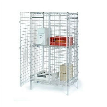 Global Industrial 48"W x 24"D x 66"H Chrome Security Shelving Unit