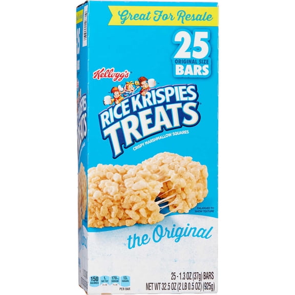 Kellogg's Rice Krispies Treats, Original, 1.3 oz, 25 Count