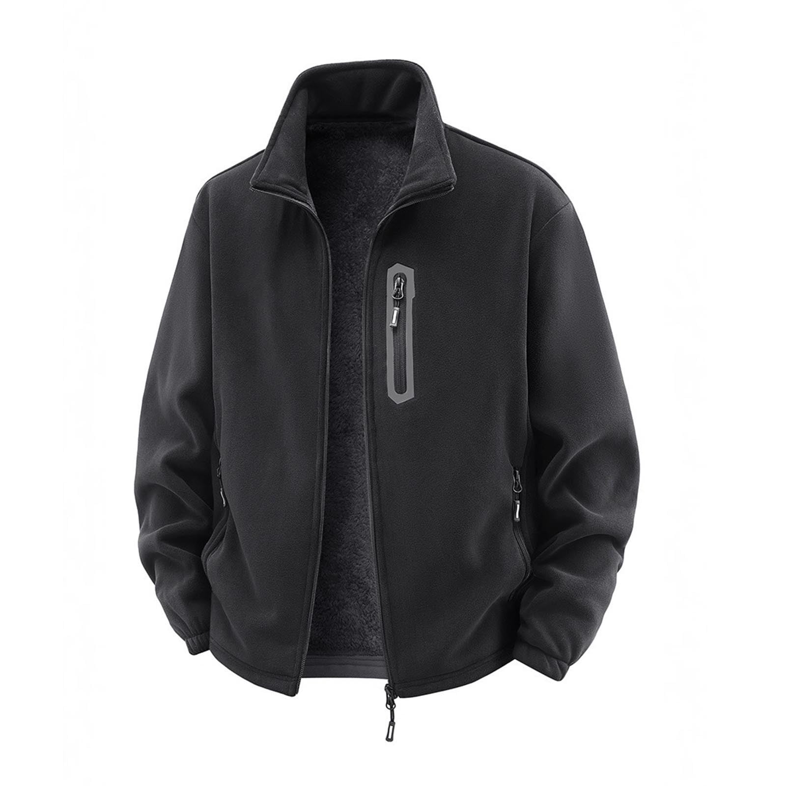 Veste à Capuche Homme Doublée Polaire Sherpa - Coupe Grande Taille, Fermeture Zippée, Poches | Chaude Et Confortable Pour L'Hiver