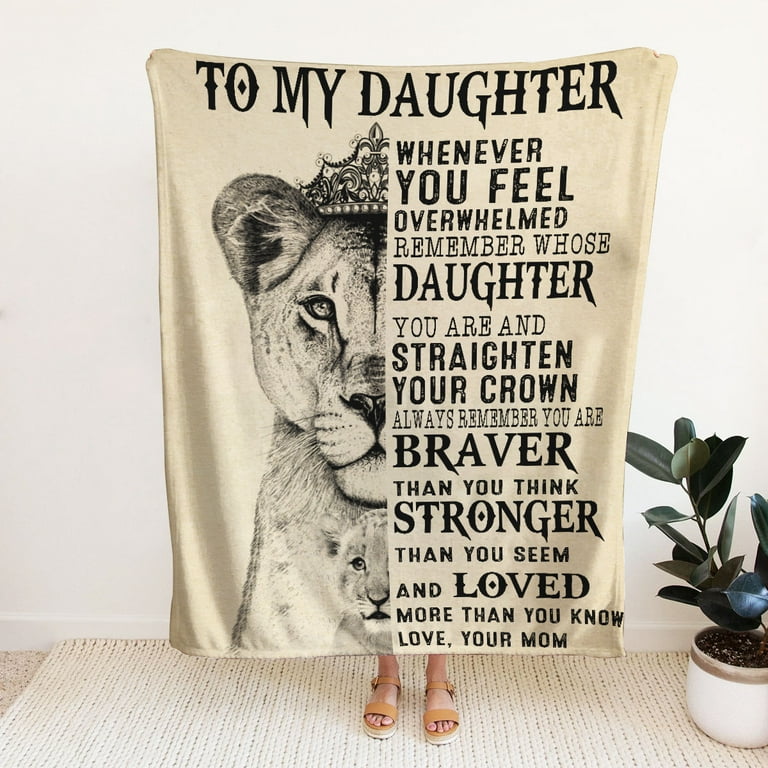 Familyloveshop LLC To My Daughter Whenever You Feel Overwhelmed Blanket Mom and Daughter Freece Blanket Girl s Blanket Gift for Daughter