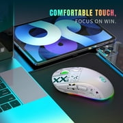 HXSJ Wired Gaming Keyboard and Mouse Combo, Streamer Keyboard, 2.4G Wireless Mechanical Mouse, 3600DPI, 11 Lighting Modes for Game/Office