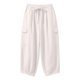 thumbnail image 2 of TaTaai Spring Summer Linen Blend Jogger Pants for Women Ankle Length Elastic Waist with Pockets Cargo Style Drawstring Cuff Trousers Lightweight Comfy Daily Gift, 2 of 8