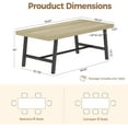 thumbnail image 2 of 71" Farmhouse Dining Table for 6-8 People, Adjustable Feet & 300lb Capacity - Brown Wood Kitchen Table for Dining Room, Living Room Wood, 2 of 7