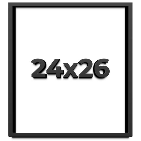 24x26 Shadow Box Frame Black | 1 inches Deep Real Wood Contemporary Shadowbox Display Frame | UV