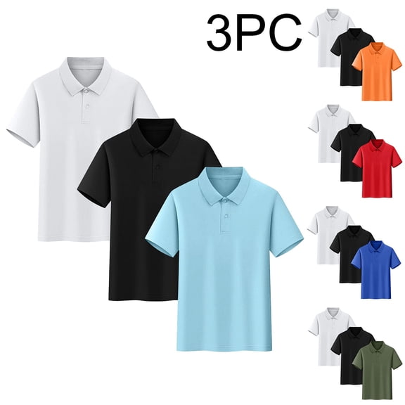 HAOTAGS Boys Polo Shirt Set 3 Piece Short Sleeve Casual Sports Outfit Summer Tracksuit Children Clothes Set Orange Size 8