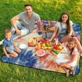 thumbnail image 7 of Colorful Tie Dye Vortex Picnic Blanket Waterproof Outdoor Beach Blanket Hand-held Pad Suitable for Travel, Camping, Beach, Family Gatherings, 7 of 7