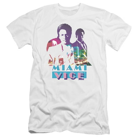 Miami Vice - Crockett And Tubbs - Premium Slim Fit Short Sleeve Shirt - (Best Medium In Miami)