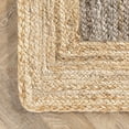 thumbnail image 3 of DecorAvenue Hand Woven Braided Farmhouse Jute Area Rug Beige Grey Color 2'6" ft x 8 ft, 3 of 5