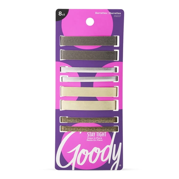 Goody Pasadores para el cabello, 8 unidades de colores surtidos, antideslizantes y con bloqueo, adecuados para todo tipo de cabello, accesorios para el cabello sin dolor para hombres, mujeres, niños y