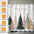thumbnail image 4 of Tchckioa Pine Tree Snowflake Shower Curtain,72x72 Inch Privacy Protection Hooks Bath Curtain for Bathtub, 4 of 6