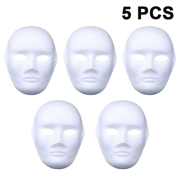 Máscara de Halloween de 5 piezas Máscaras de plástico para manualidades y pintura para niños ideales para fiestas de cumpleaños infantiles y carnaval. Adepaton 2034435-1