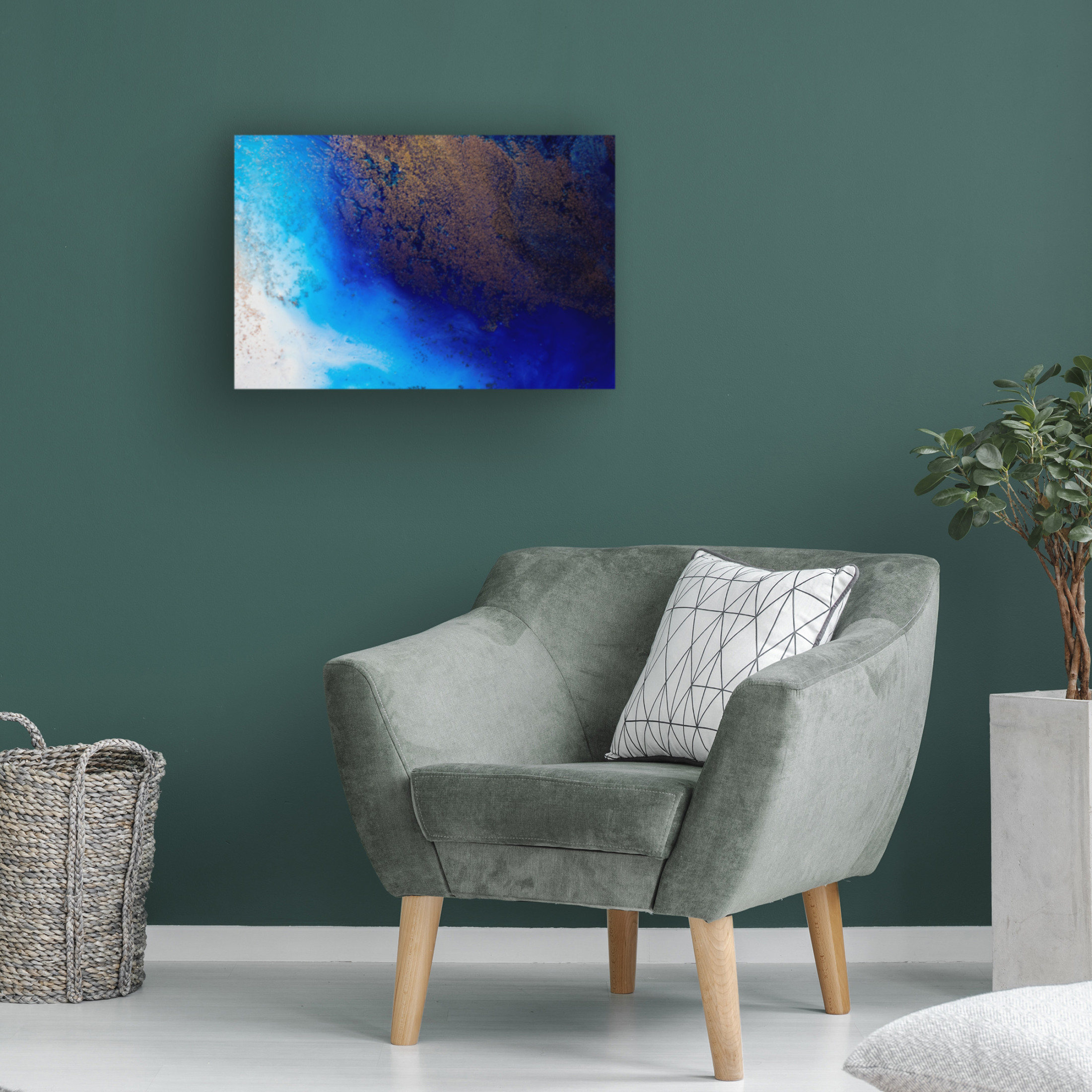 Canvas Wall Art - Petra Meikle de Vlas 'The Big Blue' Wall Art for Living Room, Bedroom, or Office Décor by Trademark Fine Art - 19 x 12 Inches
