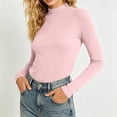 thumbnail image 5 of NominalSnugLong Sleeve Shirts for Women Turtleneck Ribbed Knit Tops Stretchy Soft Slim Fitted Sweaters, 5 of 8