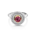 thumbnail image 2 of Gem Stone King 925 Silver and 10K Yellow Gold Ring Tourmaline Moissanite (0.89 Cttw), 2 of 6