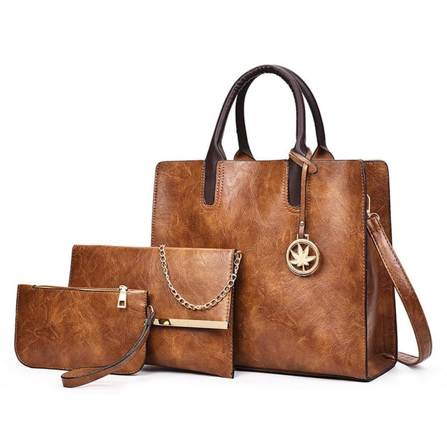 Conjunto De 3 Bolsos Para Mujer, Bolso De Mano De Piel Sintética, Bandolera, Regalo Ideal Para Mujer Y Niña Speravity AP007696-05