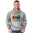 thumbnail image 3 of Worlds Gayest Brother Sibling Pride Hoodie Hooded Sweatshirt Men Brisco Brands S, 3 of 6