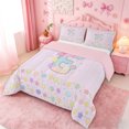 thumbnail image 2 of meiyoeat Rainbow Gradient Monogram E Full Size Comforter Sets,Dreamy Balloon Initial Art Bedding Comforter Set For Girl,Pink Reversible,3pcs,1 Comforter and 2 Pillowcases, 2 of 7