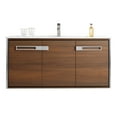thumbnail image 2 of Fine Fixtures Oakville 48 in. W x 18 in. D x 33 in. H Wall Mounted Bathroom Vanity in Walnut Ebony with White Ceramic Sink - Chrome hardware, 2 of 8