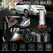 Pair 5202/H16LED Fog Light Bulbs 6000K Xenon White 6000LM 60W High Power Bulbs