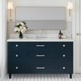 thumbnail image 3 of ARIEL Monroe 60 Inch Single Oval Sink Bathroom Vanity With Carrara White Quartz Countertop 1.5 Inch Edge In White, 3 of 6