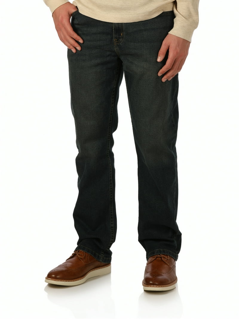 George Men's Bootcut Jeans, Slim Fit Denim with Flexibility, Low