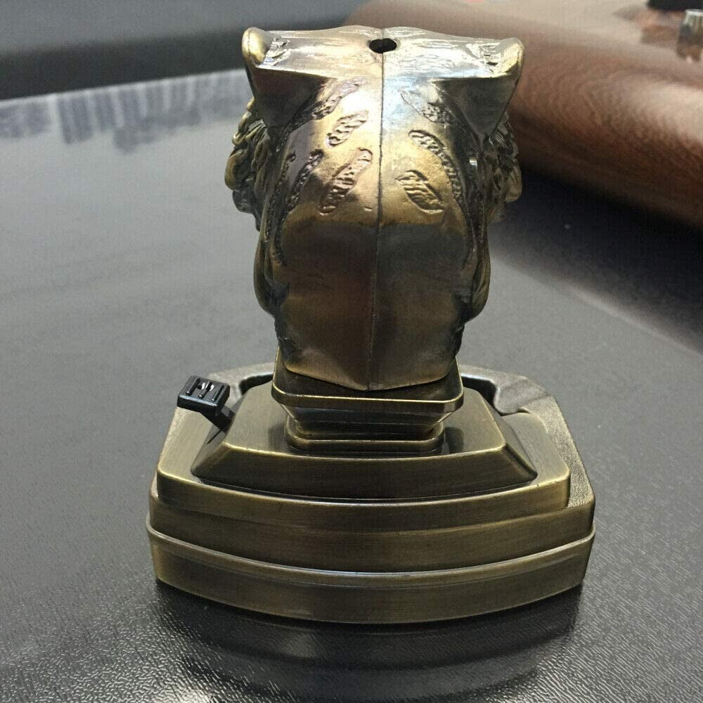 Piioket Tiger Shaped Style Cigar Cigarette Lighter Refillable Butane Gas Fuel Lighter with Ashtray Ash Tray