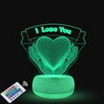 thumbnail image 1 of Night Light I Loves Yous LED 3D que cambia de color para niños, 1 of 2