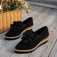 thumbnail image 5 of Wedge Loafers for Women Pointed Toe Espadrilles Casual Vintage Slip on Work Dressy Shoes Casual Trendy Walking Shoes Black Size 8.5, 5 of 7