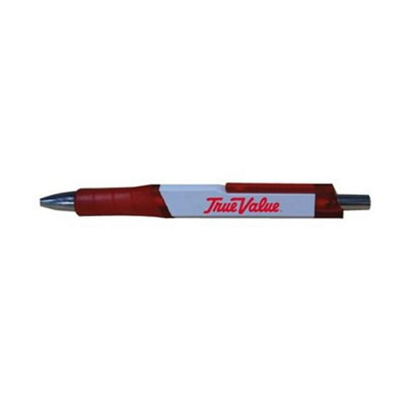 True Value Triangle Grip Pen with White Barrel, Red - Pack of 50
