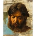 thumbnail image 2 of Jean Lecomte du Nouÿ 15x18 Gold Ornate Wood Frame and Double Matted Museum Art Print Titled - Bearded Man's Head, 2 of 4