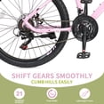 thumbnail image 5 of Ktaxon 24" Mountain Bike with Shimano 21 Speed, Disc Brakes, Pink Purple, 5 of 9