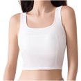 thumbnail image 2 of Fanxing Women's Plus Size Yoga Tanks Tops with Built in Bra Scoop Neck Stretchy Camisoles 2025 Summer Camisole Cami Undershirt White,XL, 2 of 7