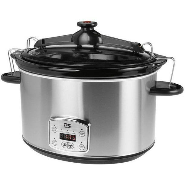 Kalorik 8Qt Digital Slow Cooker with Locking Lid, Stainless Steel