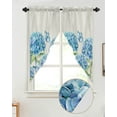 thumbnail image 2 of Swag Curtains, Summer Hydrangea Floral Butterfly Rod Pocket Kitchen Curtains Valances Tier Curtains Swag Valance Curtains for Bedroom Living Room 28" x 36", 2 Panels, 2 of 6