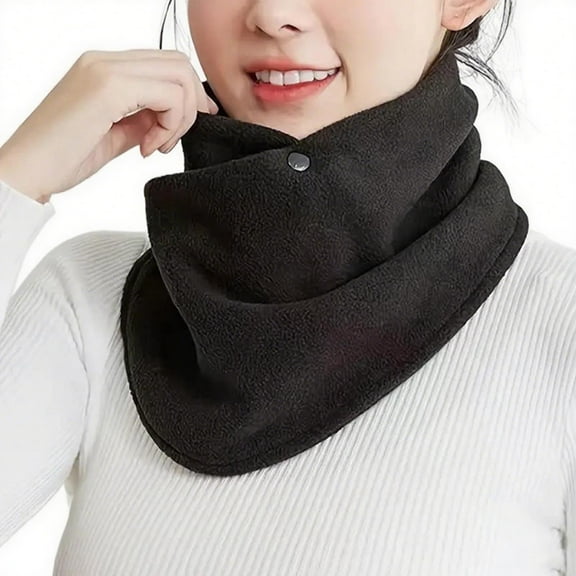Fuwddey Scarf for Women Neck Warmer Scarf Solid Color Thickened Neck Gaiter Windproof Warm Scarf for Cold Weather