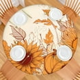 thumbnail image 6 of 44in Round Tablecloth with Elastic Edge, Waterproof Fitted Table Cover for 36-44" Tables, Floral Theme Polyester Reusable Table Cloths Wipe Clean for Picnic, Dining, Outdoor Use and Party Decor, 6 of 7