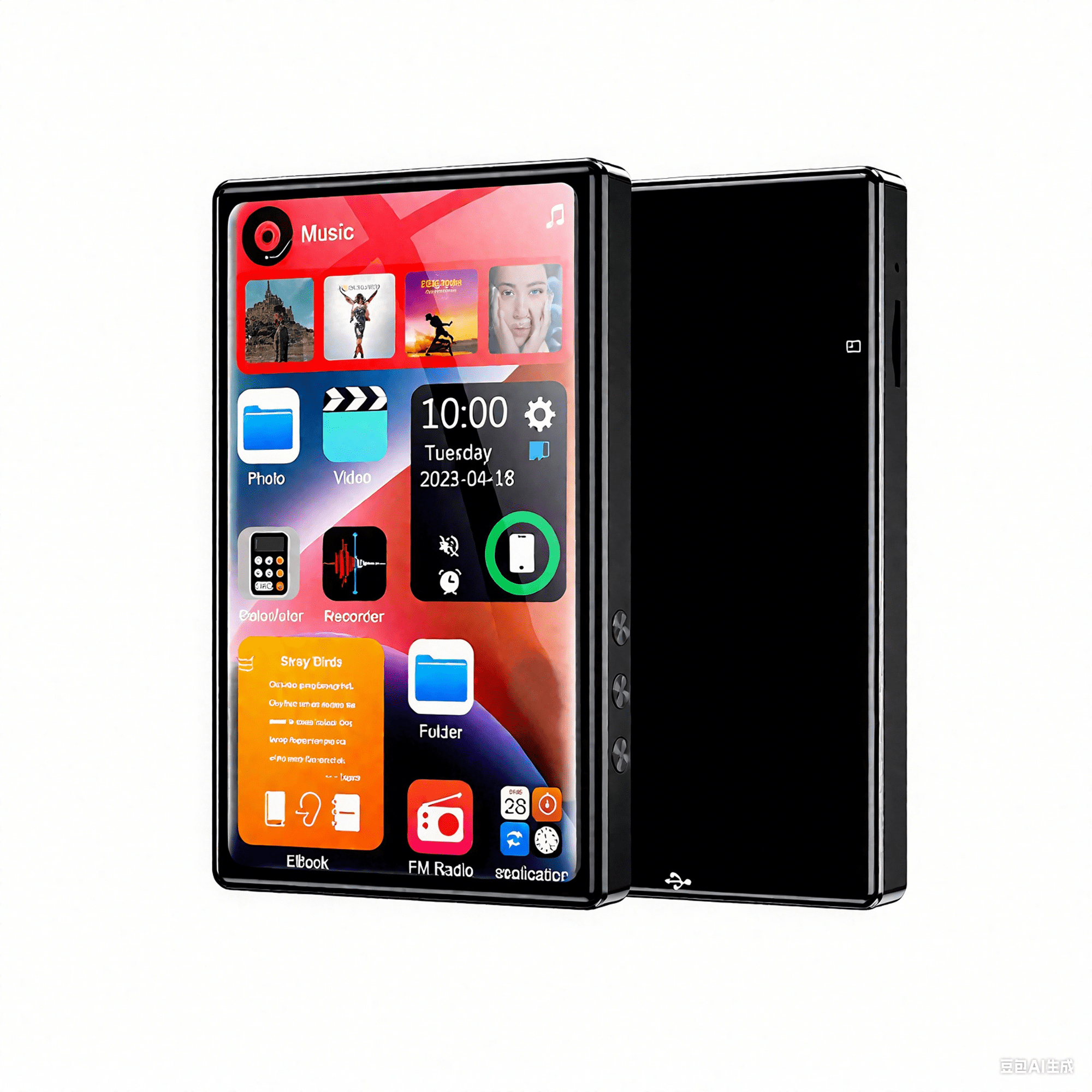 48GB Mp3 Player with Bluetooth, 4.0" Touchscreen Music Player with Speaker, Portable HiFi Sound MP4 MP3 Player with Earphones, Voice Recorder, E-book, Picture, Up to 256 GB, Black