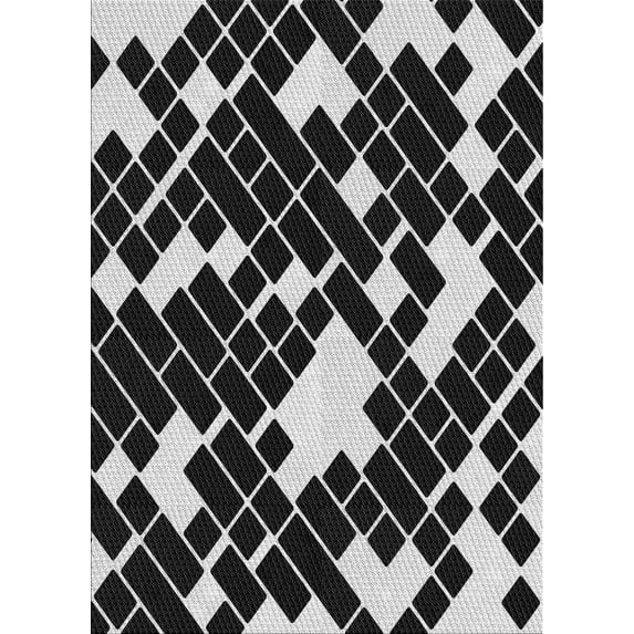 Ahgly Company Machine Washable Indoor Rectangle Transitional Night Black Area Rugs, 6' x 9'