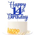 thumbnail image 1 of Cake Topper Kaoenla con brillo, feliz 14.º cumpleaños, azul, 1 of 8