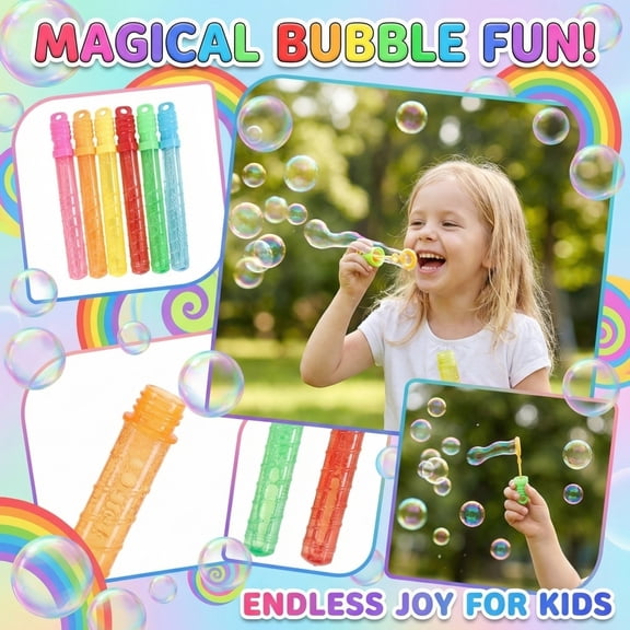 Mini Bubble Wand, Portable Bubble Blowing Stick with 100ml Bubble Solution, Plastic Bubble Maker for Outdoor Party Carnival Wedding Event Random Color (Random Color)