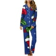 thumbnail image 2 of Xihbxyly Christmas Pajamas for Women, Women's Christmas Printed Pajama Set for Daily Home Wear Two-Piece Pajama Set with Pocket, 2 of 6