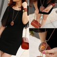 thumbnail image 2 of UDIYO Women Vintage Amber Hollow Pendant Necklace Sweater Long Chain Jewelry Gift, 2 of 6