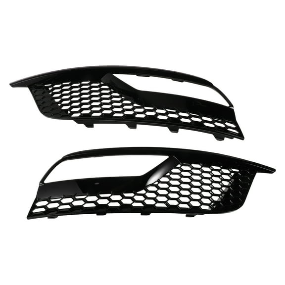 Unique Bargains Fog Light Grill Front Lower Bumper Fog Light Cover Inserts No.8V5807681A/8V5807682A for Audi A3 2013-2016 Black ABS 1 Pair Front Left Front Right Car