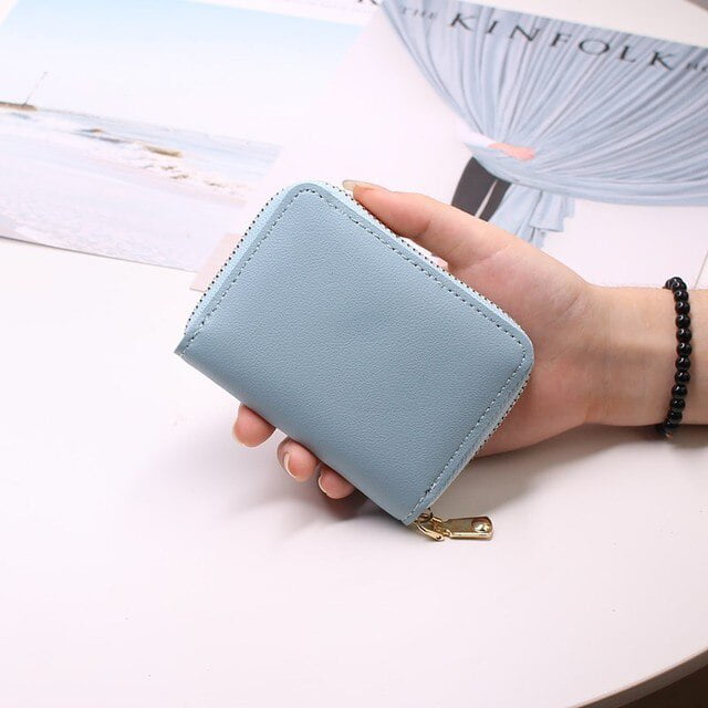 Genuine Leather Fold Short Wallet Bag High Quality New Style Women