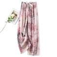 thumbnail image 2 of DeHolifer Pants for Women Cotton Floral Printed Elastic Casual Wide Leg Summer Full Length Pants with Pocket Multicolor Free Size, 2 of 5