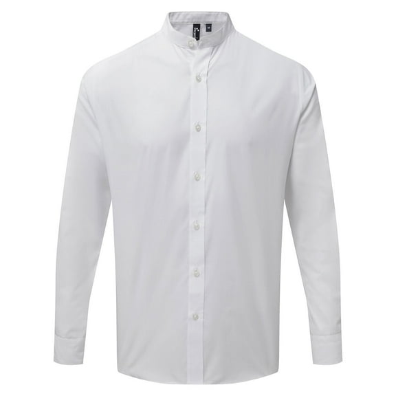 Premier Mens Grandad Collar Long-Sleeved Shirt