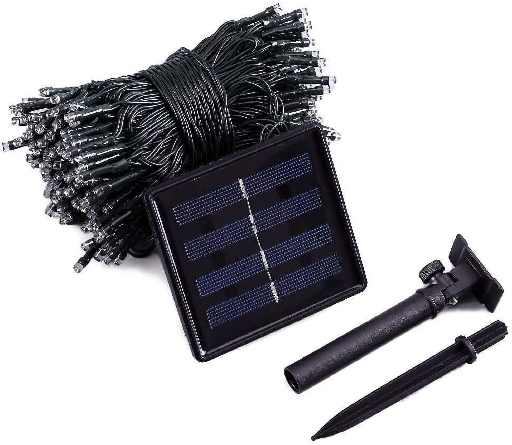 Huiyi Solar Christmas Light String, 12m 100LED Outdoor Light String 8 Modes Waterproof Solar String Lights for Trees Patio Fence Party Christmas Decor