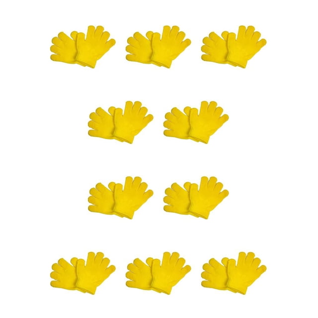 Toystoory Guantes para niños Invierno Unisex Regalos de punto Accesorios de protección Actividades al aire libre Tejido fino Suministros para el hogar amarillo 10piezas Toystoory CBP207164